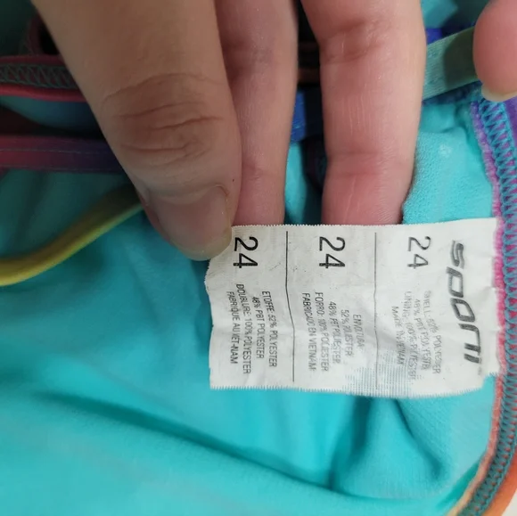 Size 24 rainbow practice suit tie back - Picture 3 of 3